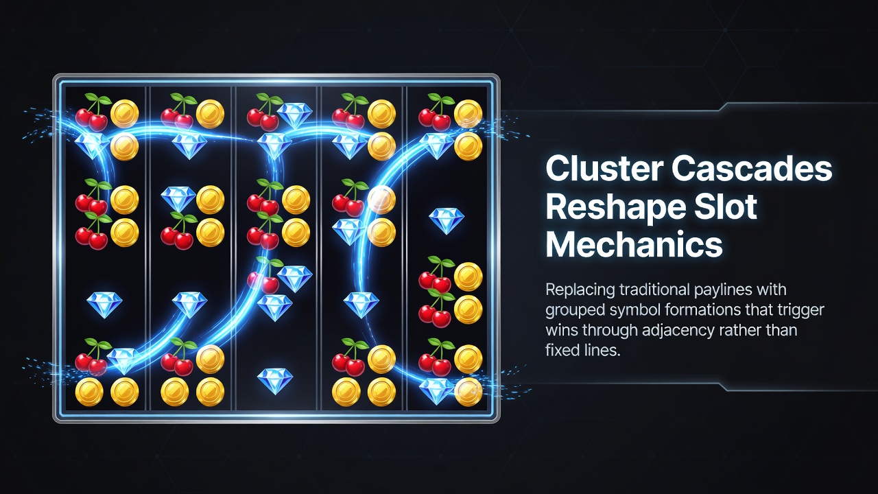 Darstellung von Cluster-Kaskaden in modernen Slots mit gruppierten Symbolen und Kaskadeneffekten