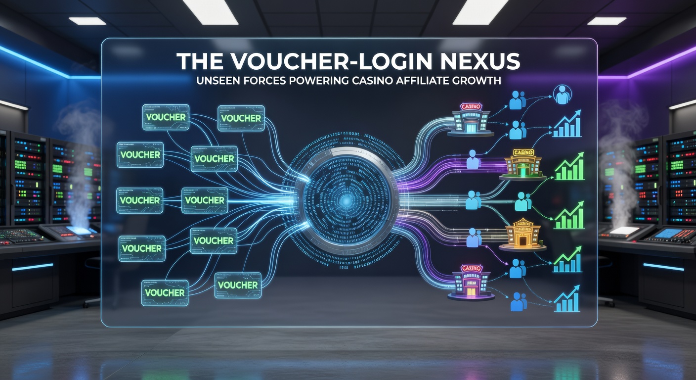Diagramm mit steigenden Kurven von Affiliate-Provisionen durch Voucher-Login-Interaktionen, inklusive Balken für Monatswachstum